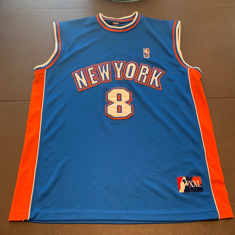 Vintage New York Knicks Nike 2xl Men's NBA Jersey Blue Orange White #8.